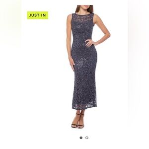 Marina dark blue formal dress lace and sequins XXL